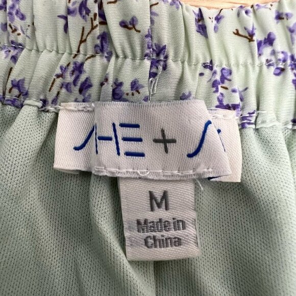 She + Sky Womens Culottes Shorts Multicolor Floral Lined High Rise Drawstring M - Picture 10 of 10